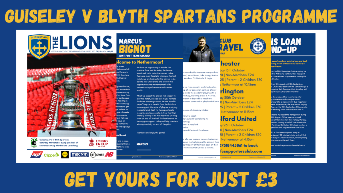 Blyth Spartans Match Programme Preview Guiseley AFC